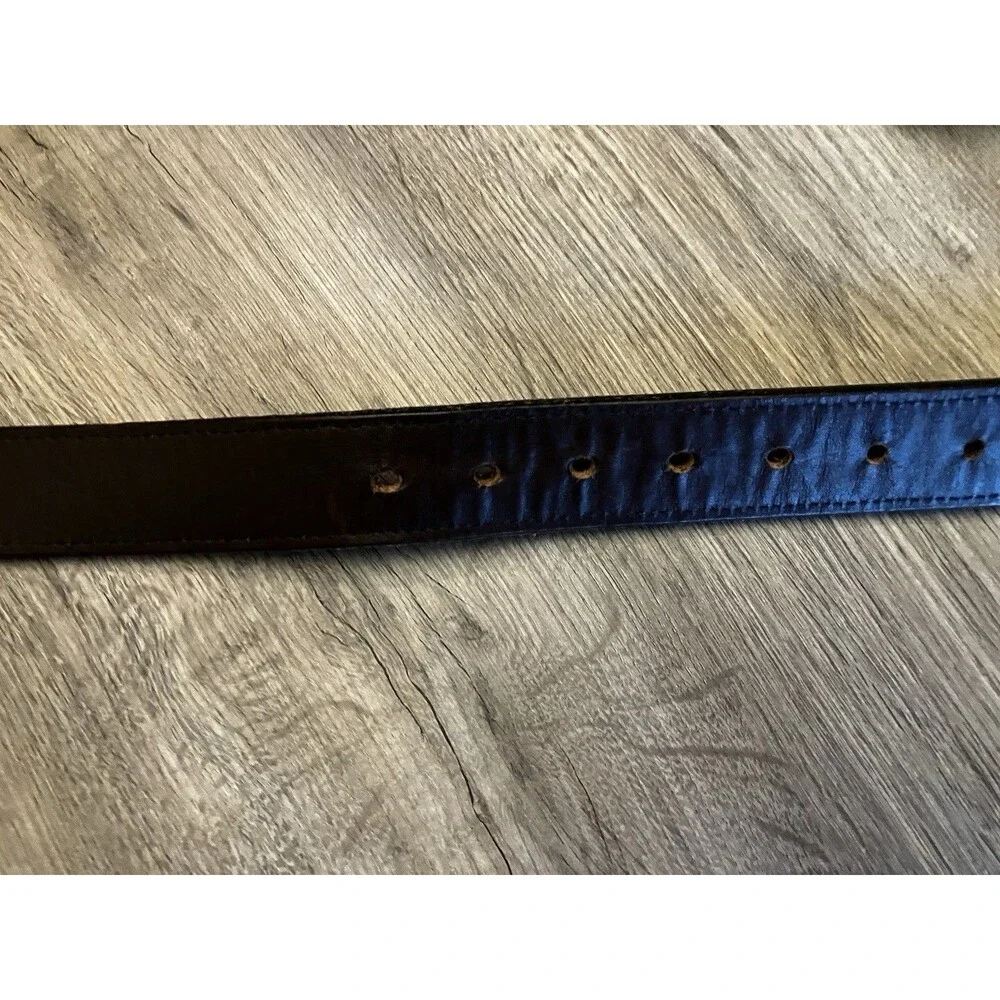 Duluth Trading Men's Lifetime Black Leather Belt Size 48 Good Condition